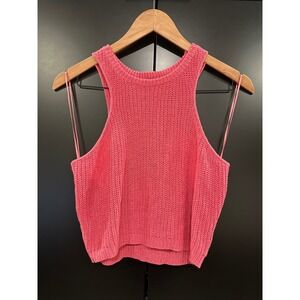 Le Lis Collection Pink Knit Halter Sweater Tank Top NWT Large IWT2796